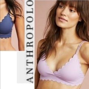 Lavender purple scalloped hem clasp back bralette
